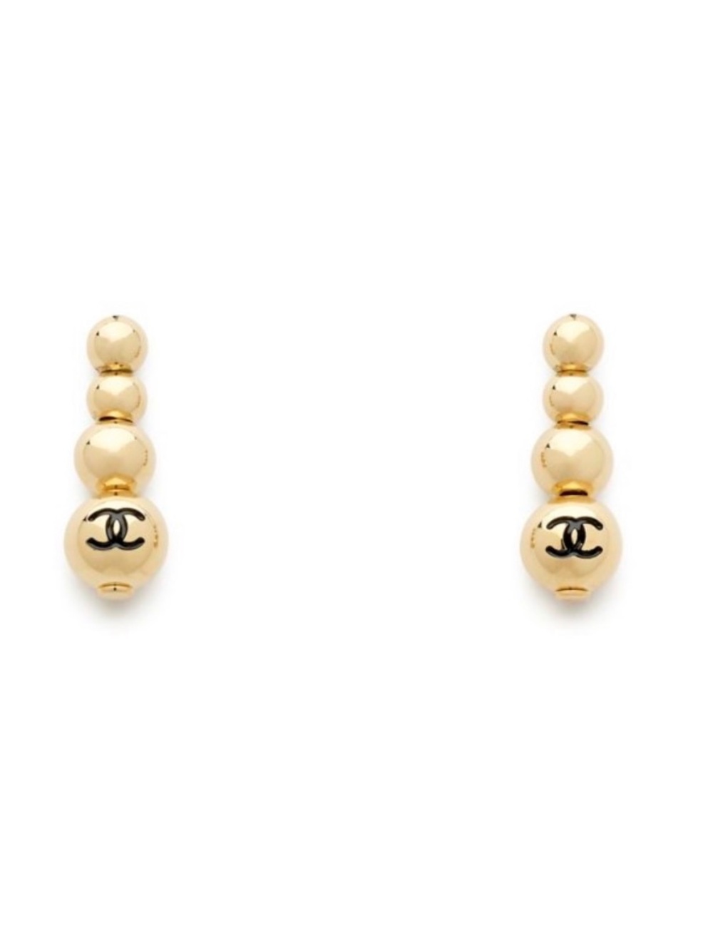 Chanel 26A gold stack pearl earrings